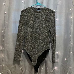Silver &Black Onesie Top